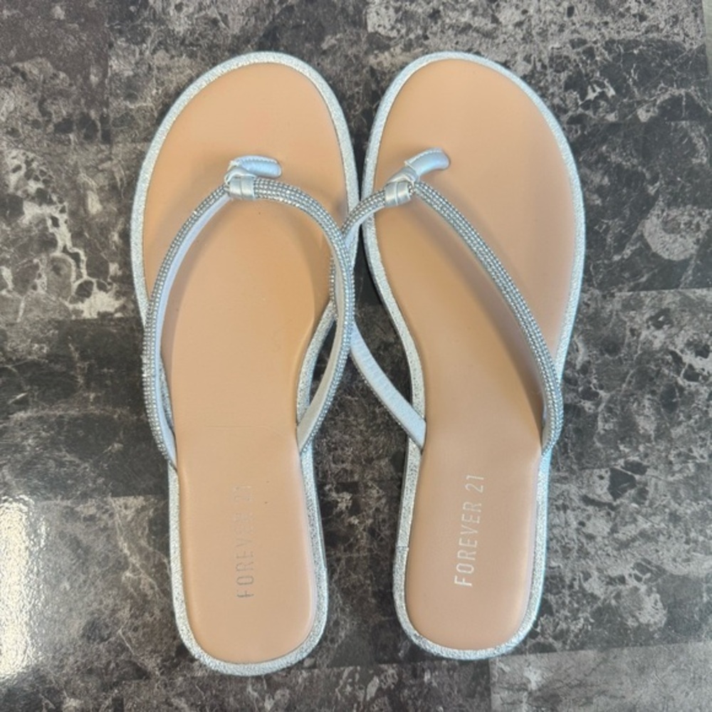 Forever 21 Metallic Silver Sandals
